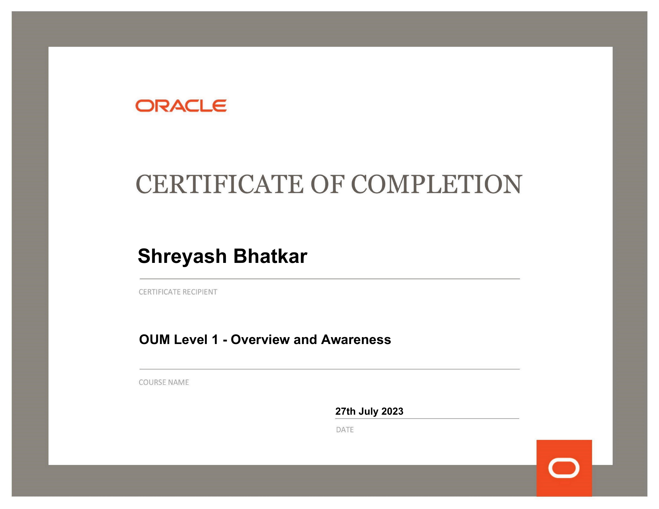Oracle Unified Method — Level 1